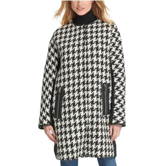Dkny Jackets & Blazers - NWT DKNY | Wool Blend Houndstooth MIDI Coat